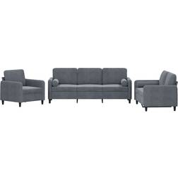 vidaXL 3201955 Dark Gray Sofa 198.1cm 3pcs 6 Seater