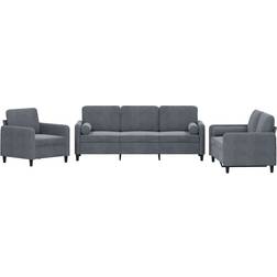 vidaXL 3201955 Dark Gray Sofa 198.1cm 3stk 6 personers