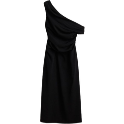 H&M Draped One Shoulder Dress - Black