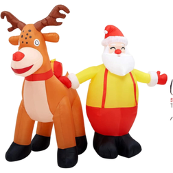 Wpond Inflatable Decorations Santa Reindeer Christmas