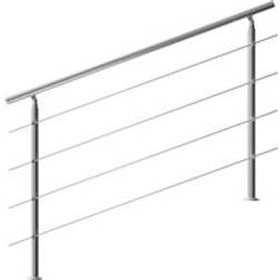 Monzana Banister Stainless Steel 5.3ft 4 Crosspieces