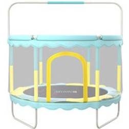 Living and Home Outdoor Enclosure Trampoline with Balance Bar Light Blue Size