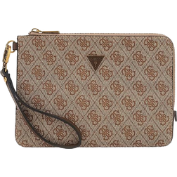 Guess Vezzola Smart 4g Logo Clutch - Beige