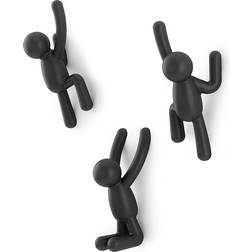 Umbra Buddy Black Klädkrok 7.5cm 3st