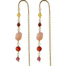Pernille Corydon Golden Fields Earrings - Gold/Quartz/Moonstone/Carnelian/Sandstone/Tourmaline