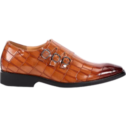 ADKKALFL Triple Monk Strap Slip On - Dark Brown