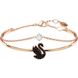 Swarovski Swan Bangle - Rose Gold/Black/Transparent