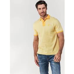 James Bark Men's Color Block Collar Polo Shirt - Lemon