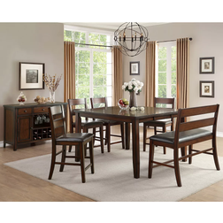 Homelegance Leona Dark Brown Dining Set 54x54"