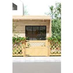 Living and Home Garden Entrance Rhombus Wood Fence Gate