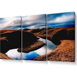 Union Rustic Small River Island Blue/Brown Wall Decor 304.8x142.2cm 3pcs