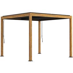 OutSunny Garden Pavilion with Curtains 3x3 m