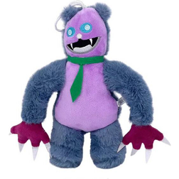 Smiling Big Mouth Purple Cat Monster Plush