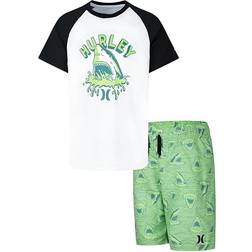 Hurley Kid's Shark Head Doodle Swim Set - Faded Green