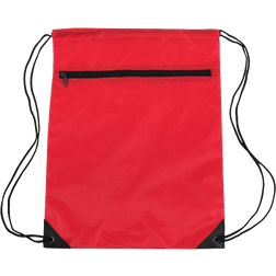 Liberty Bags Zippered Drawstring Backpack - Red