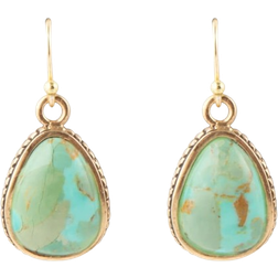 Barse Teardrop Drop Earrings - Bronze/Blue