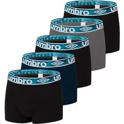 Umbro Cotton Boxer Shorts 5-pack - Black/Blue/Grey