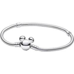 Pandora Disney Mickey Mouse Clasp Moments Snake Chain Bracelet - Silver