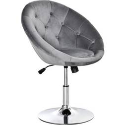 Homcom Button Tufted Grey Bar Stool 92cm