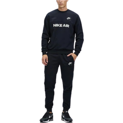 Nike Air Mens Crewneck Brushed Back Fleece Tracksuit - Black