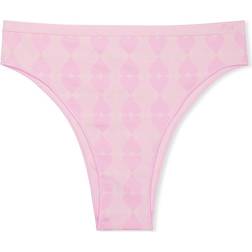 PINK Seamless Brazilian Panty - Heart Jacquard/Pink Bubble