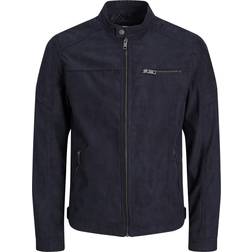 Jack & Jones Rocky Faux Suede Jacket - Blue/Jet Black