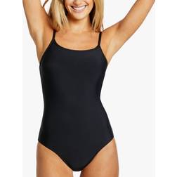 Love Luna Plain Square Neck Swimsuit, Black