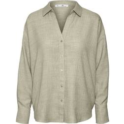 Vero Moda Vmmelaney Queeny LS Shirt - Grå