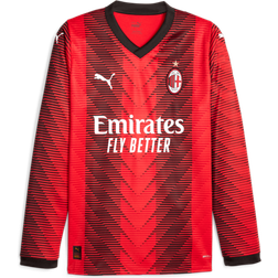 Puma 2023-24 AC Milan Men's Stadium Home Long-Sleeve Jersey