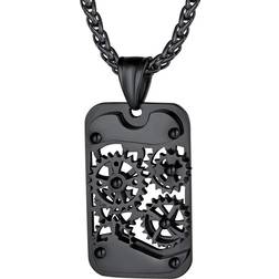 Richsteel Hip Hop Military Army Style Pendant Necklace - Black