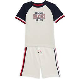 Tommy Hilfiger Baby's Collegiate LogoRaglan T-shirt & Knit Shorts Set - White/Navy