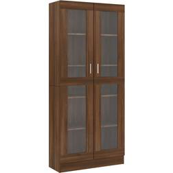 vidaXL Vitrine Brown Oak Vitrinskåp 82.5x185.5cm