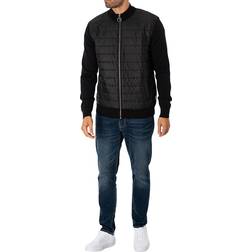 Barbour Mens' Essential Carn Baffle Zip Thru Sweater - Black