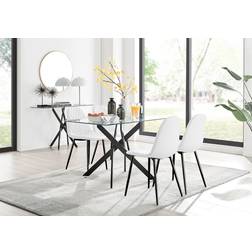 Furniturebox Lenworth Modern White/Black Dining Set 120x70cm 5pcs