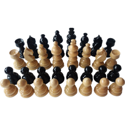 New Hand Spun Wooden Chess Pieces Set