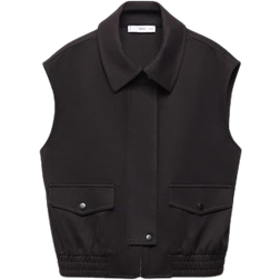 Mango Garro Zippered Vest - Black