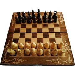 Handmade Wooden Chess Board with Piece Gift Card Game