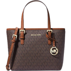 Michael Kors Jet Set Travel Extra-Small Logo Top-Zip Tote Bag - Brown