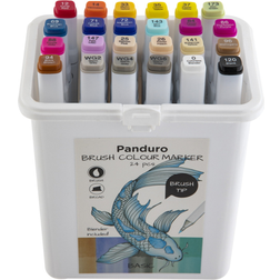 Panduro Brush Tip Basic Colour Marker 24-pack