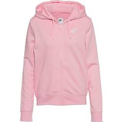 Nike Women's Sportswear Club Fleece Full Zip Hoodie - Medium Soft Pink/White