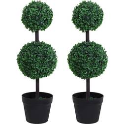 OutSunny Double Ball Tree Green Artificial Plant 2pcs