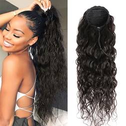 Annora Long Drawstring Ponytail Extension 20 inch Natural Black