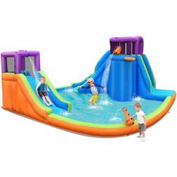 Goplus 6-in-1 Dual Slide Water Park Bounce House