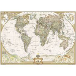 National Geographic Executive Political World Map Mural Gold Tavla 295.3x195.6cm