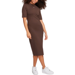 Nike Sportswear Essential Women's Tight Midi Dress - Baroque Brown/Sail