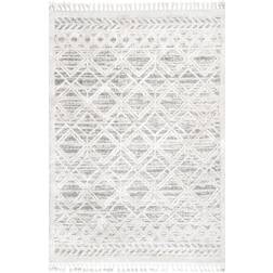 Nuloom Ansley Moroccan Lattice White, Beige, Gray 63x91"