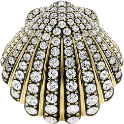 Swarovski Idyllia Shell Brooch - Gold/Black/Transparent