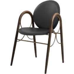Brdr. Krüger Arkade Black Leather/Brass Köksstol 83cm