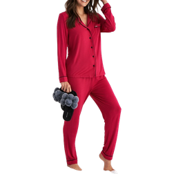 Pretty You London Bamboo Pyjama Set - Scarlet