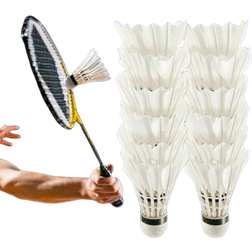 Shein 12 Pcs / Lot Badminton Goose Down Badminton Ball Shuttlecock Outdoor Sports Fitness Accessories